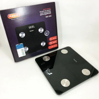 Смарт-весы MAGIO MG-830 на стеклянной платформе до 180 кг