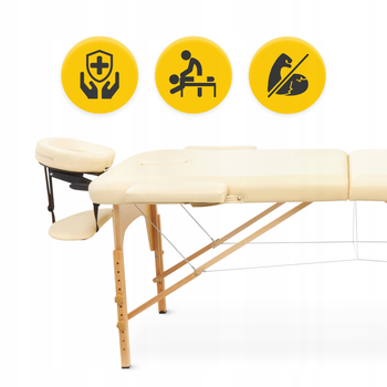 Масажний стіл складаний 4FIZJO Massage Table Wood W60 Beige (P-5907739318350)