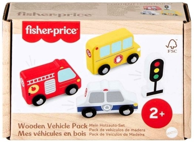 Набор машинок Fisher Price Деревянные 3 шт JCY32 (0194735279401)