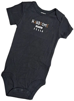 Дитячий трикотажний боді з коротким рукавом Carter's на 18 міс 86 см Темно-сірий
