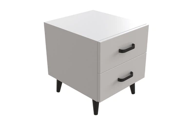 Тумба Вива 2 на конусных ножках Ferrum-decor 41x35x40 Черный металл ДСП Белый 16 мм (VIVA206)