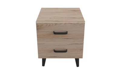 Тумба Віва 2 на конусних ніжках Ferrum-decor 41x35x40 Чорний метал ДСП Дуб Сан-Марино 16 мм (VIVA205)