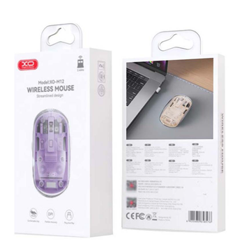 Беспроводная мишка XO M12 Bluetooth+2.4G USB CEFC Transparent Violet