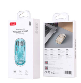 Беспроводная мишка XO M12 Bluetooth+2.4G USB CEFC Transparent Blue