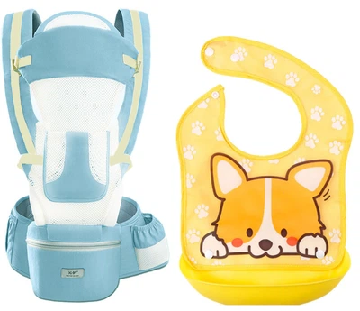 Хипсит, Эрго-рюкзак, кенгуру, переноска Baby Carrier 6в1 Мятный с сеткой слюнявчик-трансформер (vol-9878)