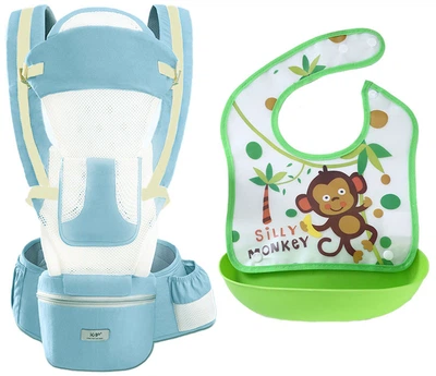 Хипсит, Эрго-рюкзак, кенгуру, переноска Baby Carrier 6в1 Мятный с сеткой слюнявчик-трансформер (vol-9880)