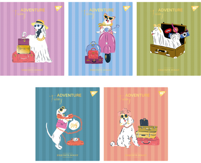 Набір зошитів для записів YES Exquisite doggy А5 18 аркушів у клітинку х 10 шт (4823092290465)