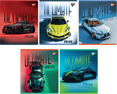 Набір зошитів для записів YES Ultimate drive А5 48 аркушів в лінію х 5 шт (4823092290779)