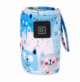Портативний обігрівач для пляшечок №3 USB, Котик блакитний (KG-12532)