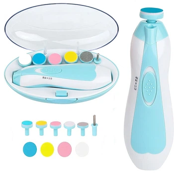 Детский аккумуляторный триммер для ногтей + 6 насадок, NAIL TRIMMER XL-667 / Электрическая пилочка для детей