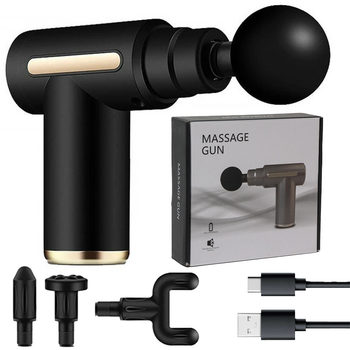 Перкуссионный массажер 4 насадки Gun Massager (CG234573433)