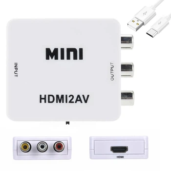 Переходник с HDMI на AV, 1080P, RCA тюльпаны / Конвертер разветвитель видеосигнала / Адаптер видеосигнала