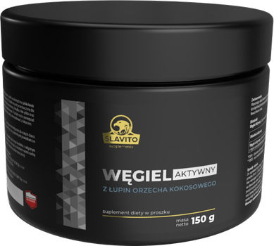 Активоване вугілля Slavito зі шкаралупи кокосового горіха 150 г (5900588007055)