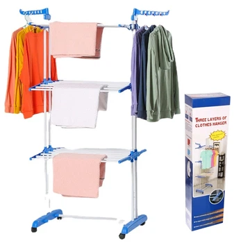 Складная сушилка для белья до 50 кг (172х73х64см) Garment Rack With Wheels / Многоярусная вешалка для одежды