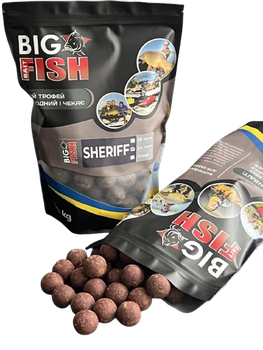 Бойл вареный Big Fish Baits SHERIFF 18 мм Squid - Robin Red Squid - Robin Red (Кальмар - специя Роби,БФБ018