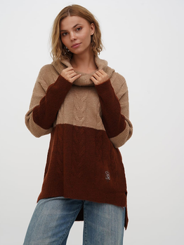 Свитер вязаный зимний женский Sassofono A271-SC-3533 S/M Корица (9901401386865)