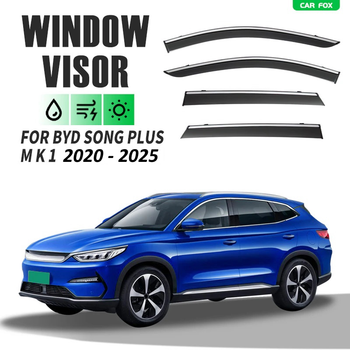 Вітровики GoodWay чорні з хромовим молдингом BYD Song Plus 2020-2025, к-кт 4 шт ( WVD-BYD-SP )