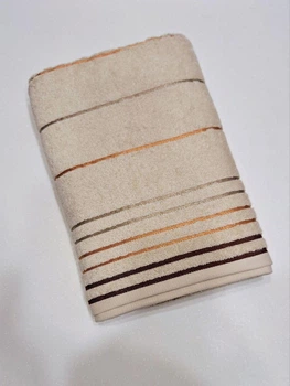 Полотенце махровое лицевое Parisa Stripe Cotton 50*90 Кремовое