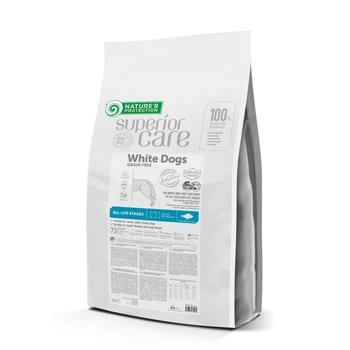 Сухой беззерновой корм Nature's Protection Superior Care White Dogs Grain Free White Fish All Sizes & Life Stages для собак с белой шерстью всех возрастов и пород с белой рыбой 17 кг (арт NPSC47645)