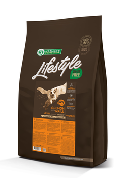 Сухой беззеерновой корм Nature's Protection Lifestyle GF Salmon with Krill Junior для щенков с лососем 10 кг (арт NPLS45687)
