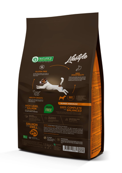 Сухой беззеерновой корм Nature's Protection Lifestyle GF Salmon with Krill Junior для щенков с лососем 1.5 кг (арт NPLS45686)