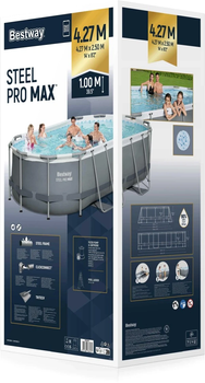 Басейн на стійках Bestway Power Steel + 6 в 1 + аксесуари 427 x 250 x 100 см 14 x 8 футів (6941607366431)