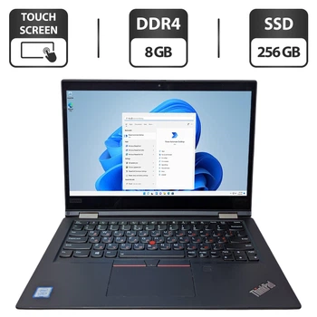 Ультрабук-трансформер Б-класс Lenovo ThinkPad X390 Yoga / 13.3" (1920x1080) TN Touch / Intel Core i5-8265U (4 (8) ядра по 1.6 - 3.9 GHz) / 8 GB DDR4 / 256 GB SSD / Intel UHD Graphics / WebCam б/у