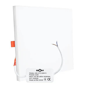 LED світильник BIOM UNI 32W точковий врізний (РУХЛИВІ КЛІПСИ) / накладний (+UNI-BR) 5000К 225*20 квадрат