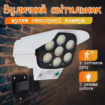 Уличный настенный фасадный светильник с датчиком движения муляж сенсорной камеры