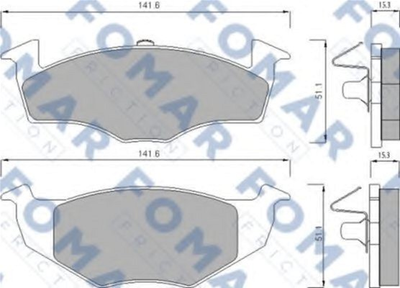 Колодки тормозные дисковые передние FOMAR (FO 682581)