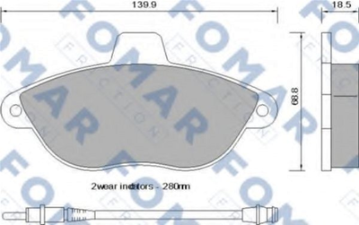 Колодки тормозные дисковые передние FOMAR (FO 742581)
