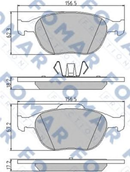 Колодки тормозные дисковые передние FOMAR (FO 907781)