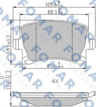 Колодки тормозные дисковые задние FOMAR (FO 912381)