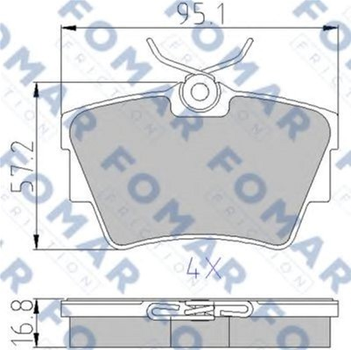 Колодки тормозные дисковые задние FOMAR (FO 920281)