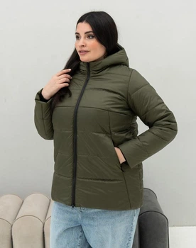 Женская демисезонная куртка с капюшоном MODA 0009 62 Хаки (M -0009 /3 R )