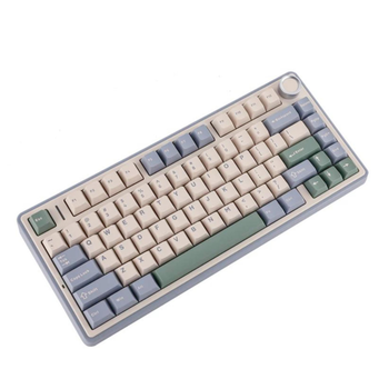 Клавиатура механическая безпроводная Aula F75 с RGB-подсветкой и поддержкой HOT-SWAP White-Green + Гравировка ENG\UA\RU
