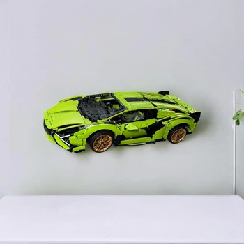 Настінне 3D Кріплення для Фірмового конструктора Technic (42115) Lamborghini Sian FKP 37 (Ламборгіні Сіан) Формула 1 - Чорне