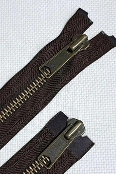 Ykk Молния металлическая Тип 8 Разъемная 2 бег антик 100 см Цвет коричневый