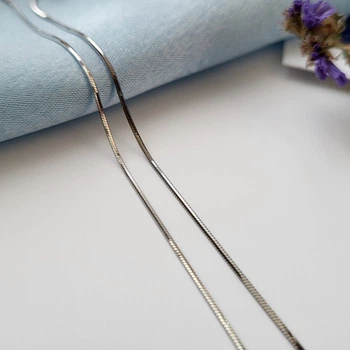 Срібний тонкий Ланцюжок ланцюг Круглий Снейк срібло 925 35 см покрито родієм 1.90г 255р 2/35