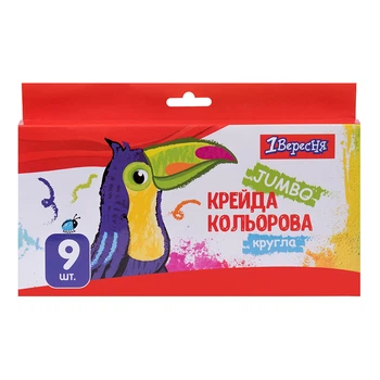 Мел цветной круглый 1Вересня Zoo Land 400447 9 цветов 4918997