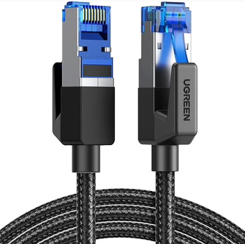 Высокоскоростной патч корд Ugreen NW153 2 метра сетевой кабель 40 Гбит\с Ethernet RJ45 Cat 8 круглый (80431)