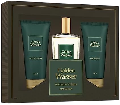 Zestaw męski Instituto Espanol Golden Wasser Woda toaletowa 150 ml + Balsam po goleniu 150 ml + Żel pod prysznic 150 ml (8411047151556)