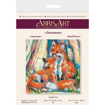 Набір-міді для вишивання бісером "Лисички" Abris Art AMB-016 на натуральному полотні