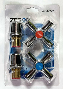 Кран-буксы с ручками Zegor WOTT-722 Chrome комплект для смесителя, хромированные