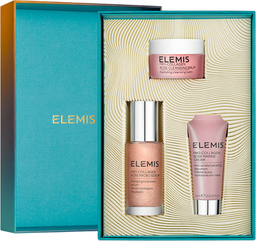 Zestaw kosmetyków do pielęgnacji twarzy Elemis The Pro-Collagen Rose Icons Balsam oczyszczający 15 ml + Serum 30 ml + Krem 15 ml (641628892075)