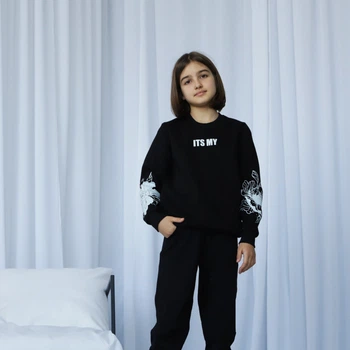 Свитшот для девочки GBI Teens ITS MY Черный 140 (13768)