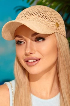 Жіноча в'язана літня бейсболка Braxton 56см Світло-бежевий (brx5138-25260111)