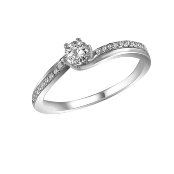 Кільце з срібла з куб. цирконіями 146463, розмір 15