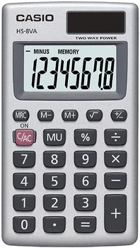 Калькулятор карманный Casio 8 разрядов Серебристый (HS-8VA-W-EP)