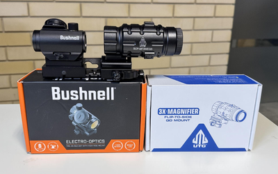 Комплект Коліматор Bushnell Optics TRS-25 + Магніфер Leapers UTG 3X25